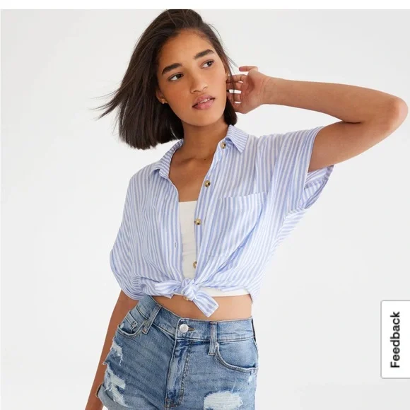 Aeropostale Mom Short, Classic Denim Distressed Women Shorts, w/Pockets, Size 6 - Picture 3 of 8